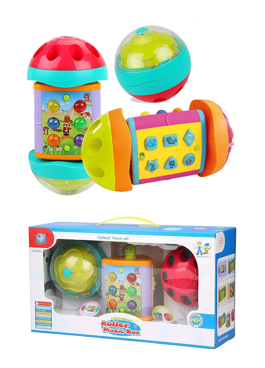 Buy Kiddale 3in1 Baby Roller Music Box Toy Preschool Electronic Educational Learning Toy with