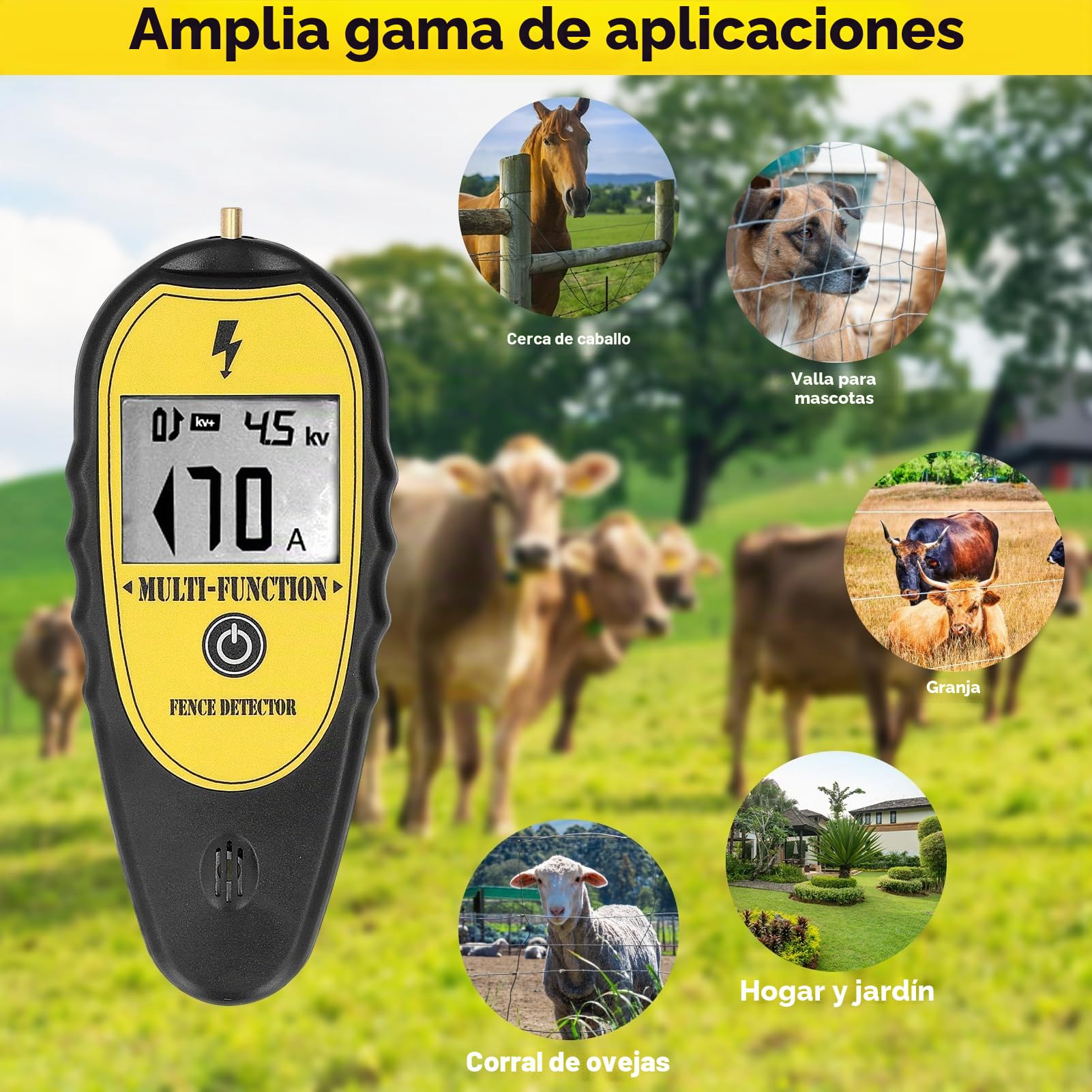 Probador de cercas, Beeper de cercas eléctricas, Probador de voltaje de cercas eléctricas digitales Buscador de fallas de cercas eléctricas, Probador de cercas Probador de voltaje de cercas eléctricas