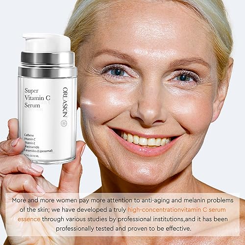Miniatura 4 de Suero súper vitamina C para mujeres mayores de 70 años, suero facial con vitamina C para mujeres, antienvejecimiento, removedor de manchas oscuras