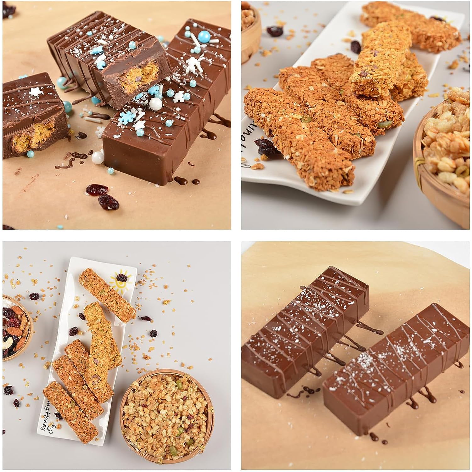 YXHZVON Müsliriegel Form Silikon 2-tlg - 8 Mulden Backform BPA Frei