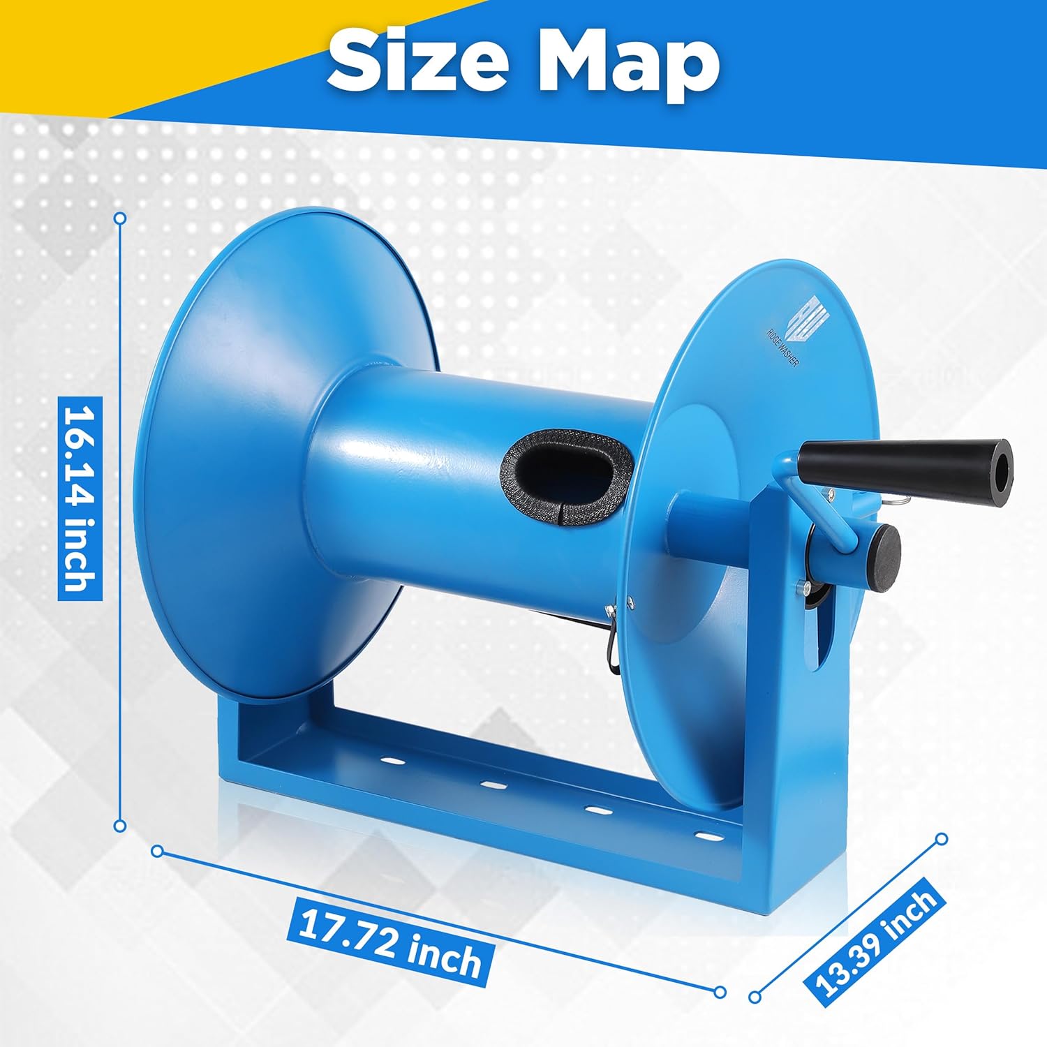 RIDGE WASHER Pressure Washer Hose Reel 180FT, Pressure Washer Hose 50 Feet X 3/8 Inch for Hot and Cold Water
