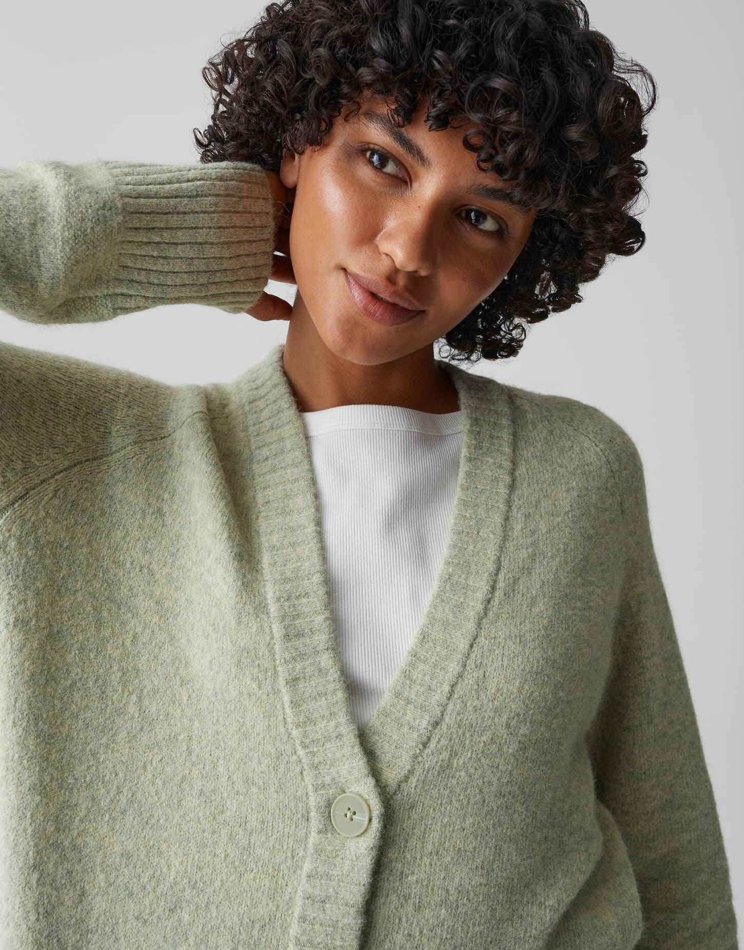 OPUS Damen Strickjacke | DASSI Regular Cardigan aus Alpaka Wollmix