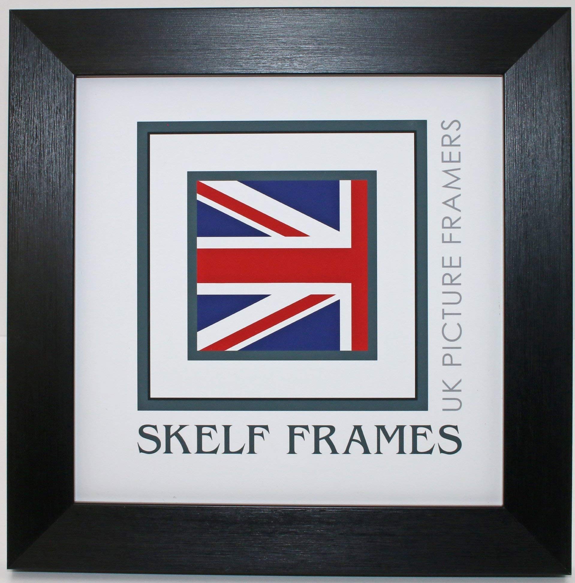 Skelf Frames 7 x 7 Inches Square Picture Photo Frame in Brushed Black with Glass Hand made in Yorkshire (Multiple Sizes) — image 1