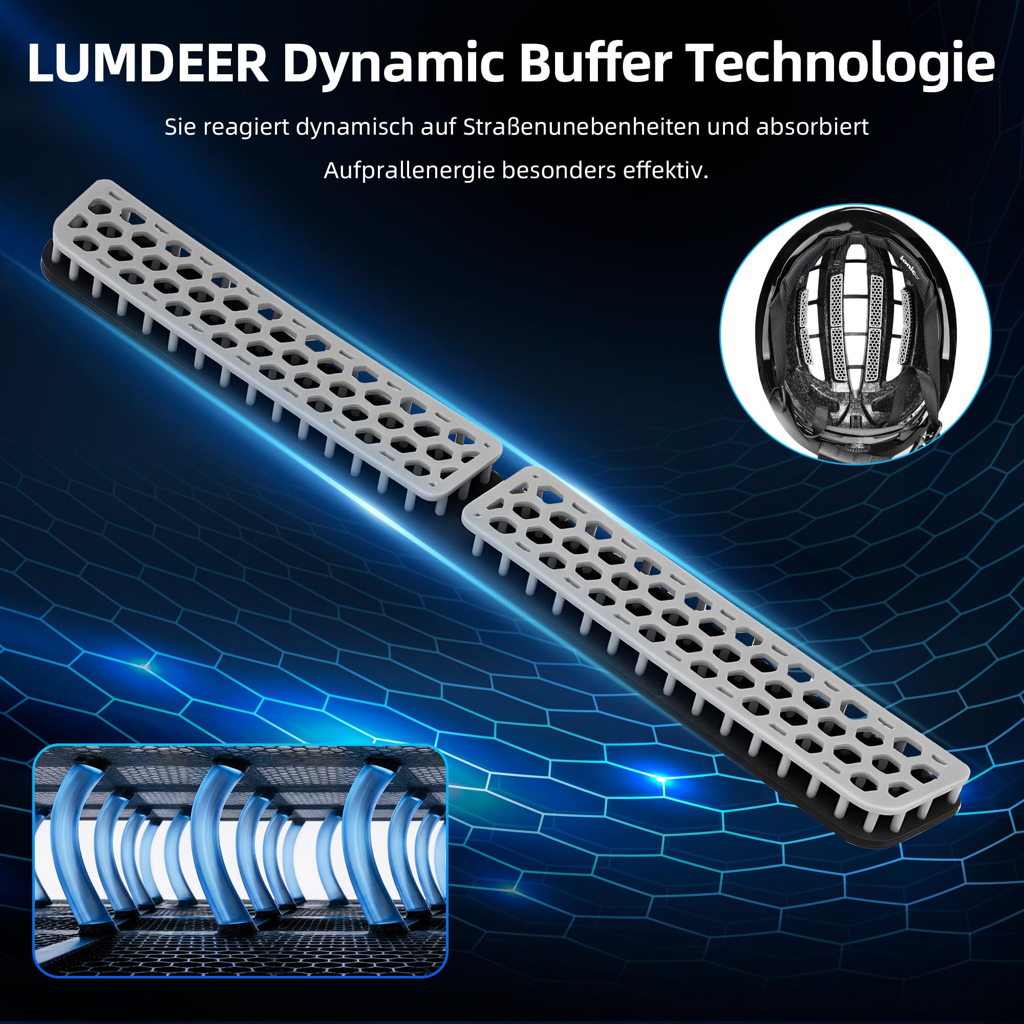 LUMDEER Matrix Fahrradhelm Erwachsene Rennradhelm Herren Damen Radhelm | Leicht & Starke Belüftung, 3D-Dämpfungssystem, CoreCage™ Technologie, Magnetverschluss, Modern Bicycle Helmet, Helm für Zopf