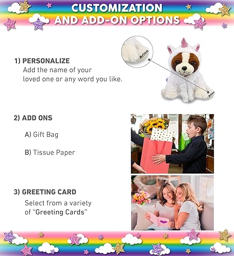 Miniatura 2 de DolliBu St. Bernard - Juguete de peluche de unicornio para perro, súper suave, disfraz de unicornio de peluche extraíble, lindo regalo de vida de