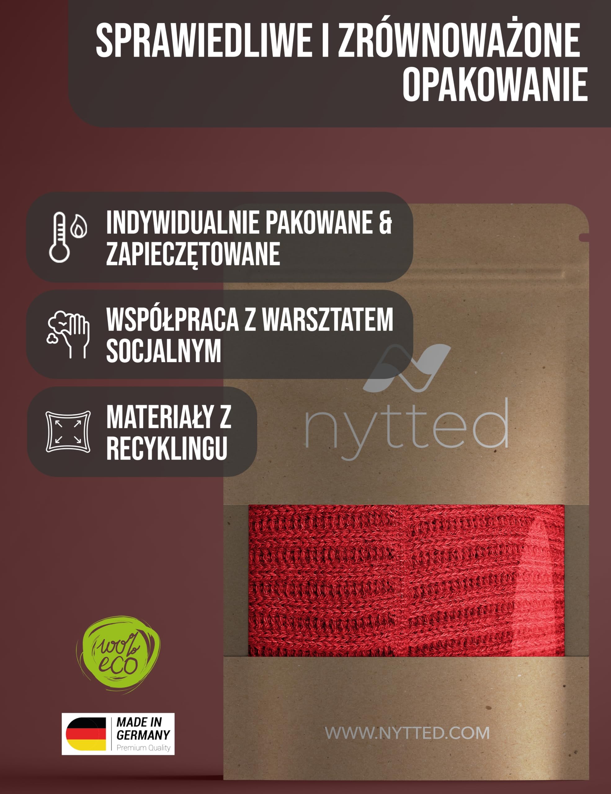 NYTTED Troyer czapka damska i męska – Made in Germany – Fisherman Beanie ze 100% najdelikatniejszej żywej wełny