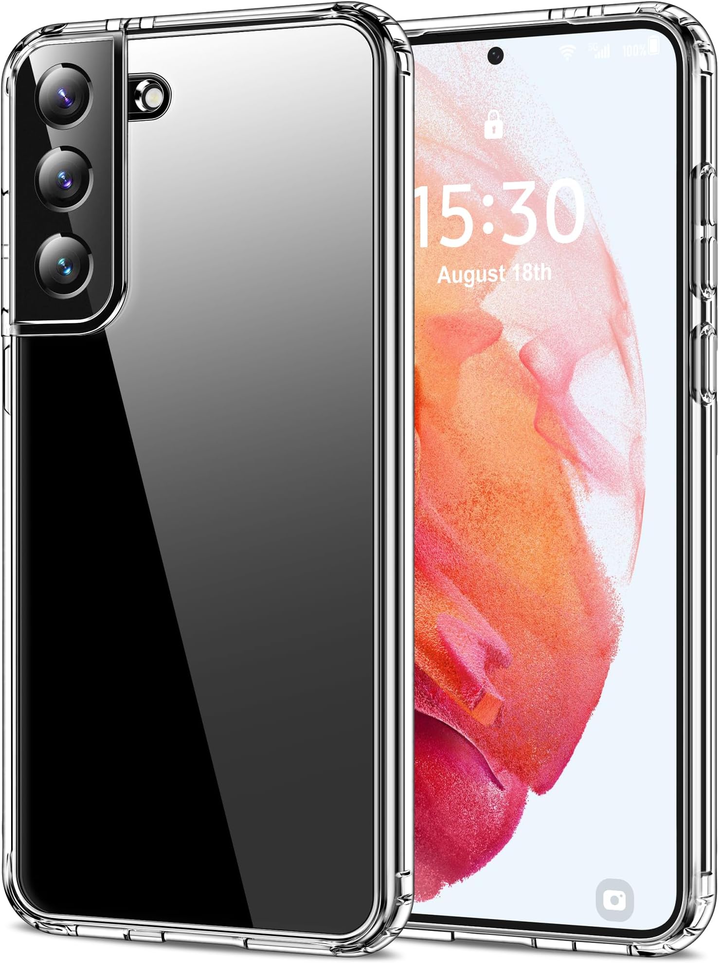 HOOMIL Case for Samsung Galaxy S21 5G, Non-Yellowing, Drop Protection, Anti-Scratch Transparent Hard Back Phone Cover - Crystal Clear