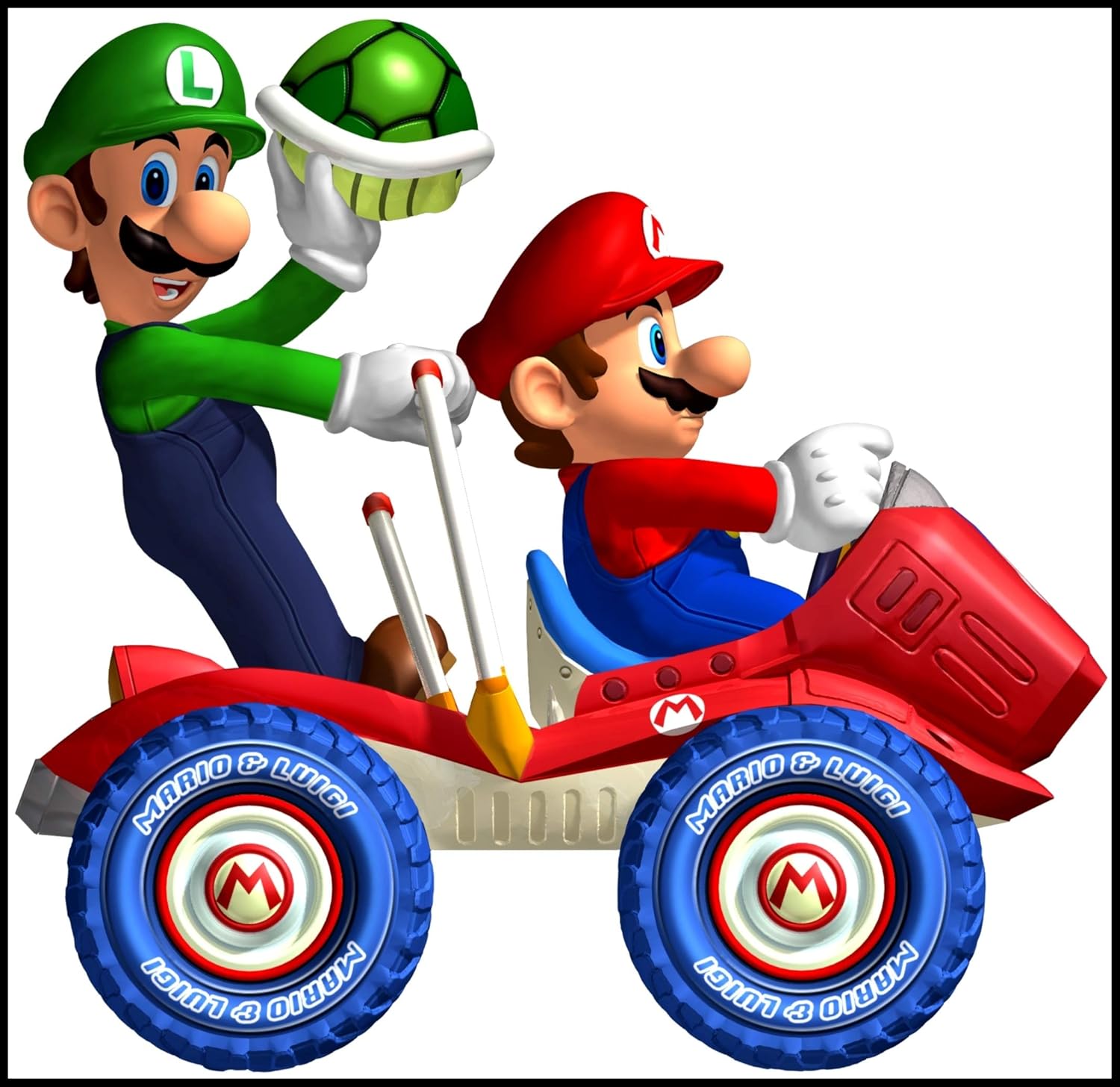 Mario Kart - Mario Bros - for Dark-Colored Materials - Iron On Heat Transfer 7 x 7