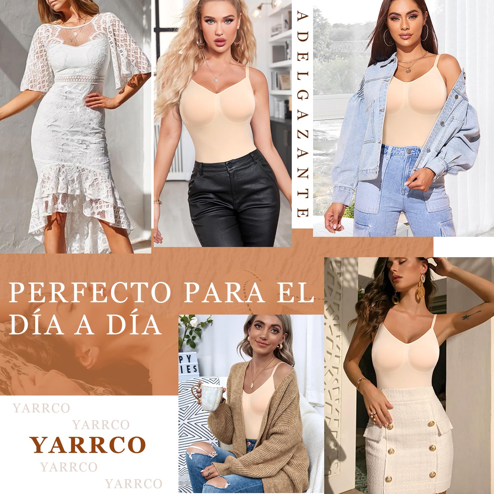 YARRCO Fajas Reductoras Mujer Body Modelador Body Reductor Pantalon Adelgazante Control de Abdomen Shapewear Bodysuit Body Shaper Completo Invisible Posparto