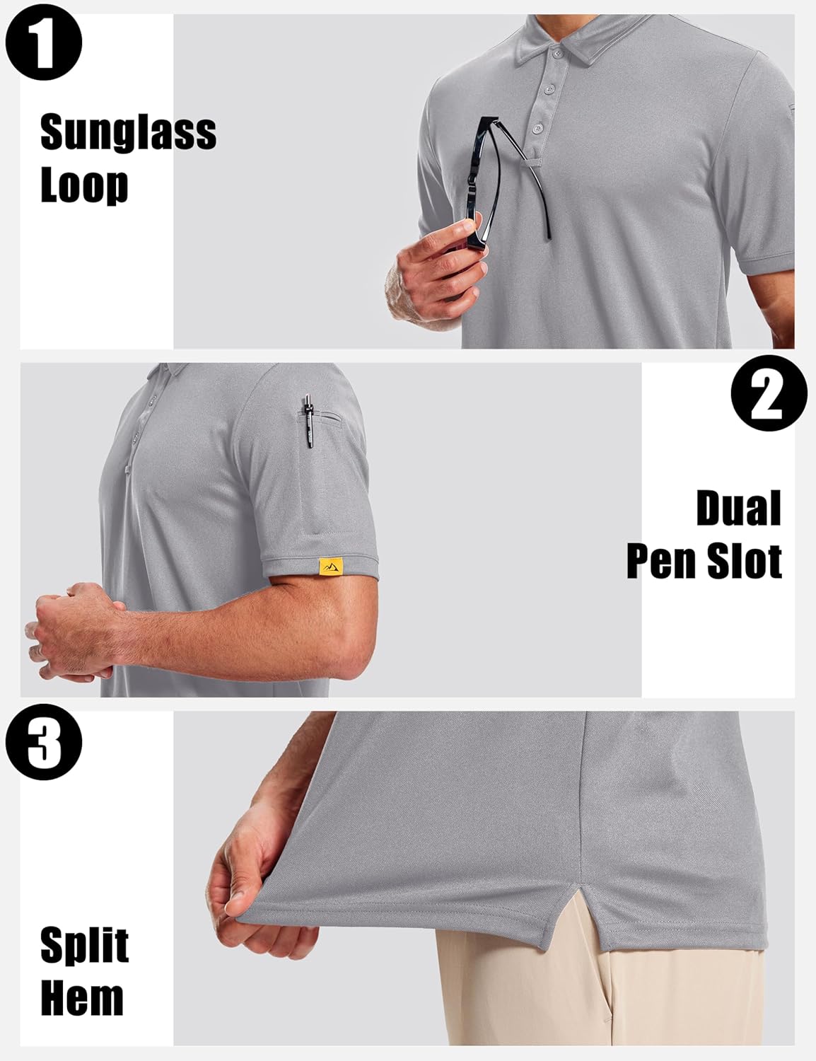 MAGCOMSEN Men's Polo Shirts Short Sleeve Dry Fit Moisture Wicking Golf Polos UPF 50+ Casual Collared T-Shirt - Image 4