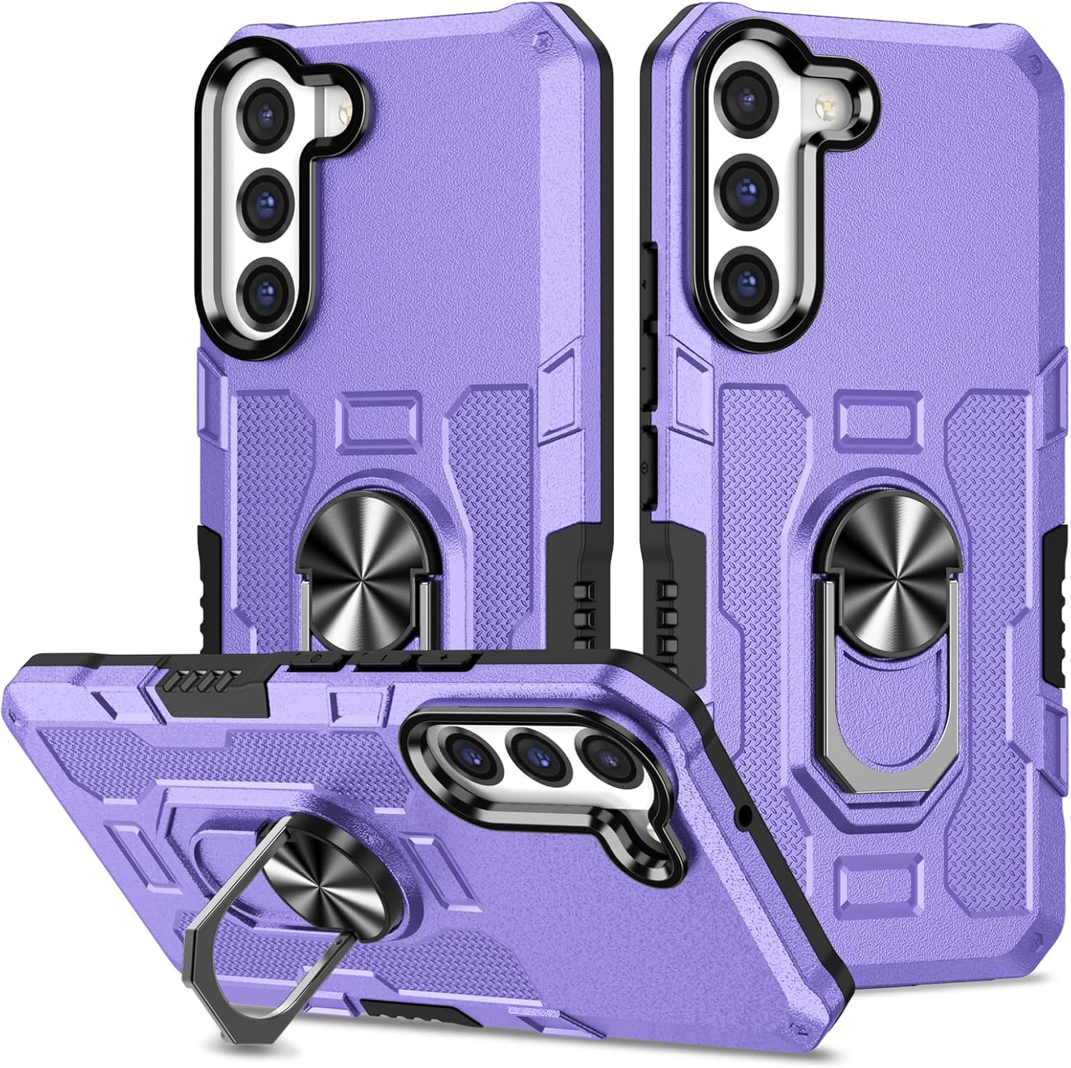 Case for Samsung S22 Galaxy S22,Military Heavy Duty Phone Cover,Rotating Ring Stand,Camera Protection,Protective Phone Cover for Samsung Galaxy S22,Purple For Samsung Galaxy S22 Purple,Military Heavy Duty