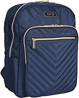 Vista 9 de Kenneth Cole REACTION - Mochila Chelsea Chevron para mujer, para laptop y tablet de 15 pulgadas, Negro, Tamaño único