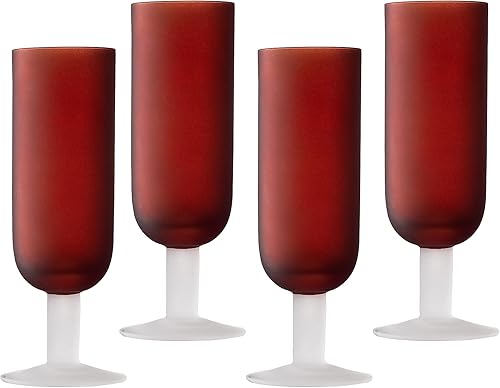 elle decor Juego de 4 copas de vidrio esmerilado para Prosecco, champán, vino blanco, 6.6 onzas, elegante cristalería de champán para boda, disponible en Yaxa Venezuela