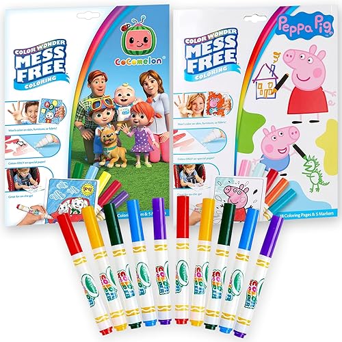 The Mega Deals Colorear sin desorden para niños pequeños, incluye 18 páginas para colorear sin desorden de Peppa Pig, 18 CoComelon para colorear
