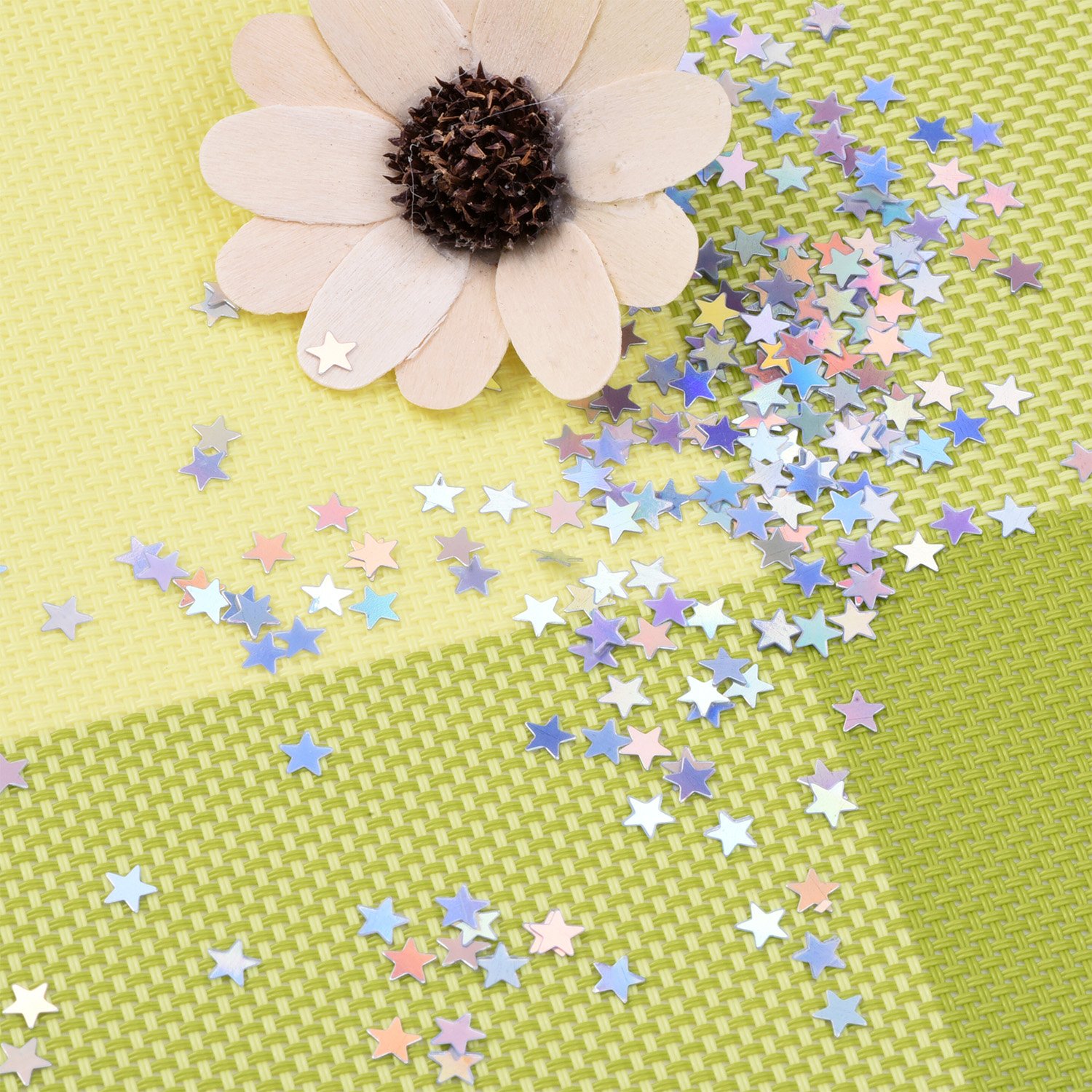 Glitter Papier Confetti Ster en Maan voor Tafel Bruiloft Verjaardag Eid Party Decoratie, 1.2 in Diameter (Goud, Zilver, 200st
