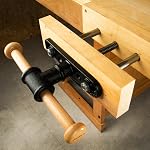 O'SKOOL 9 Inch Quick Release Workbench Front Vise for Woodworking, Heavy Duty Cast Iron Bench Vise with Beechwood Handle