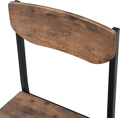 Miniatura 8 de Merax Juego de comedor de 3 piezas de altura de barra para 2 personas, cocina de madera, rincón de desayuno con 2 sillas para espacio pequeño, mesa