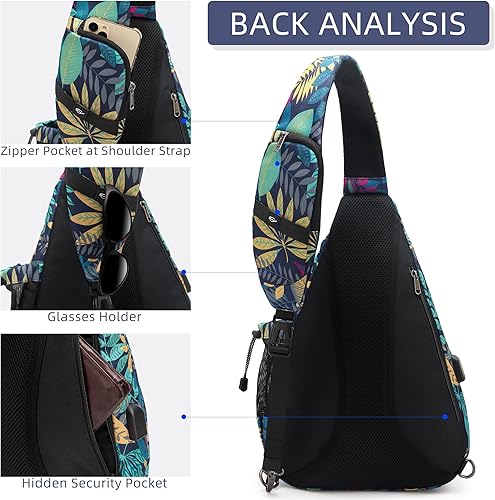 Miniatura 8 de TurnWay Mochila tipo bandolera a prueba de agua 2023 para viajes, senderismo, ciclismo, campamento para mujeres y hombres, Negro -, Viajar