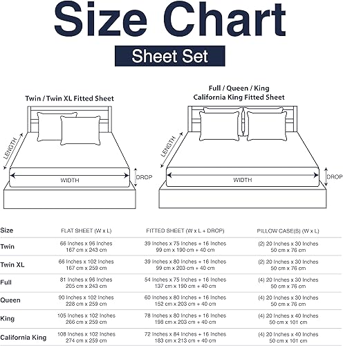 Miniatura 8 de 32651 Juego de sábanas y fundas de almohada de 6 piezas con diseño de hotel de tamaño Queen, sedosas, ultrasuaves, ecológicas, lavable a máquina, de