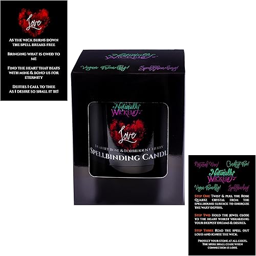 Miniatura 5 de Naturally Wicked Vela de amor fascinante con cristal, mecha de madera y caja de regalo