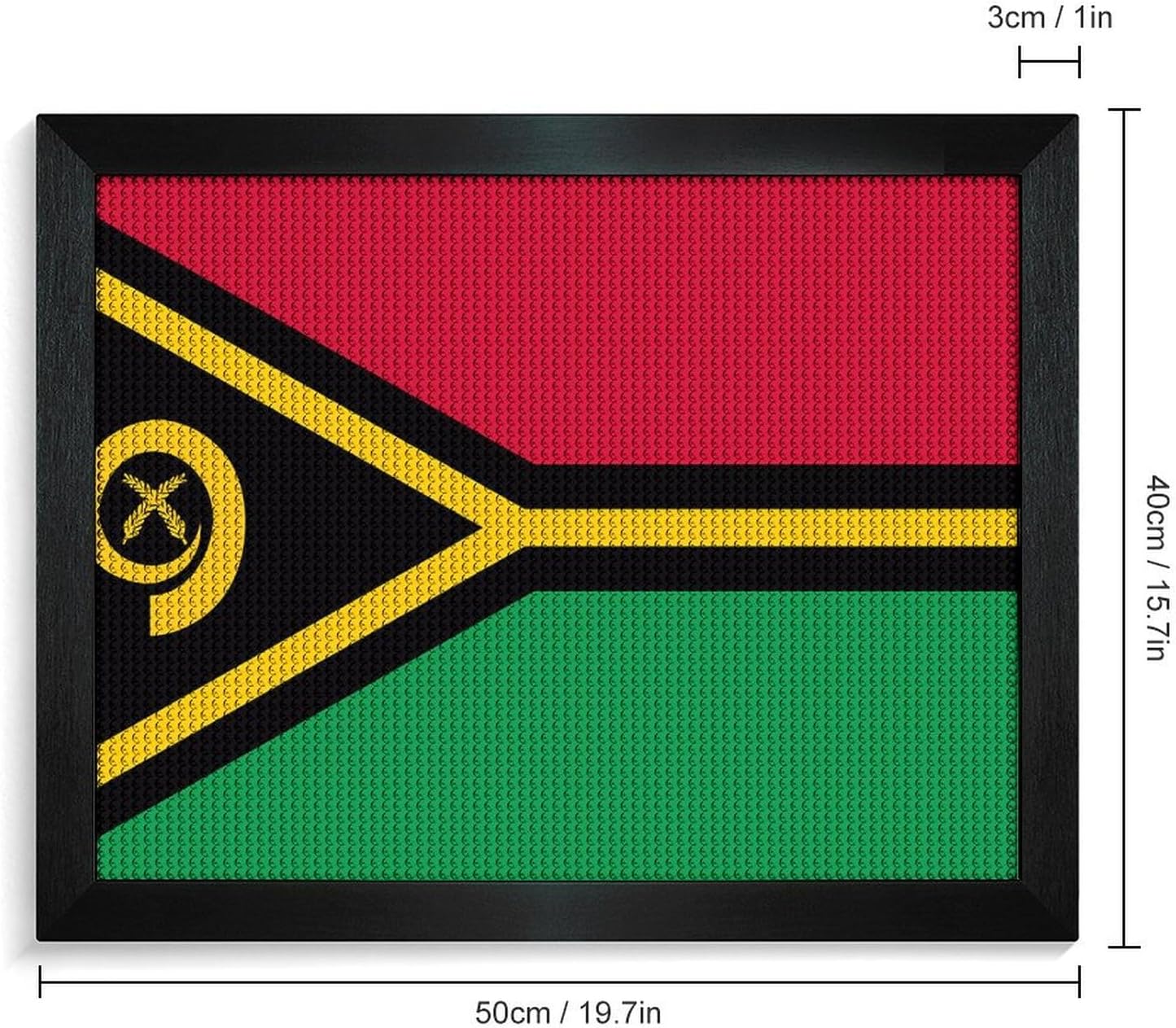 Vanuatu Flag Printed Diamond 5D Painting Kit 16x20in DIY Full Drill Craft with Tools for Home Wall Decor Gift Blackwood 50 * 40cm