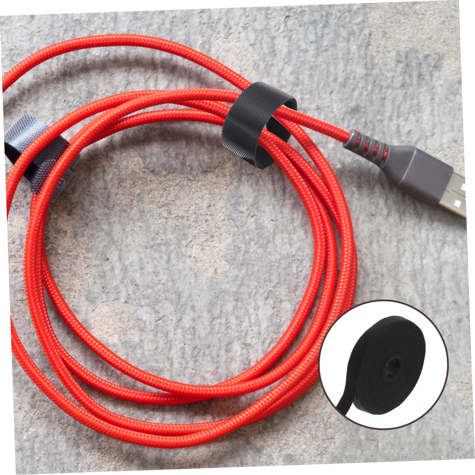 STOBOK 4 Rollen Kabel Klebriger Kordelstreifen-organizer Wire-wrap-management-riemen Riemen Aus Nylonschnur Draht-organizer-streifen Mischung Aus Nylon Und Polyester Black