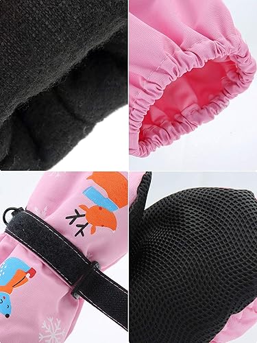 Miniatura 5 de SATINIOR Manoplas de esquí para niños, guantes de invierno impermeables para nieve, guantes cálidos y resistentes al viento para niños y niñas