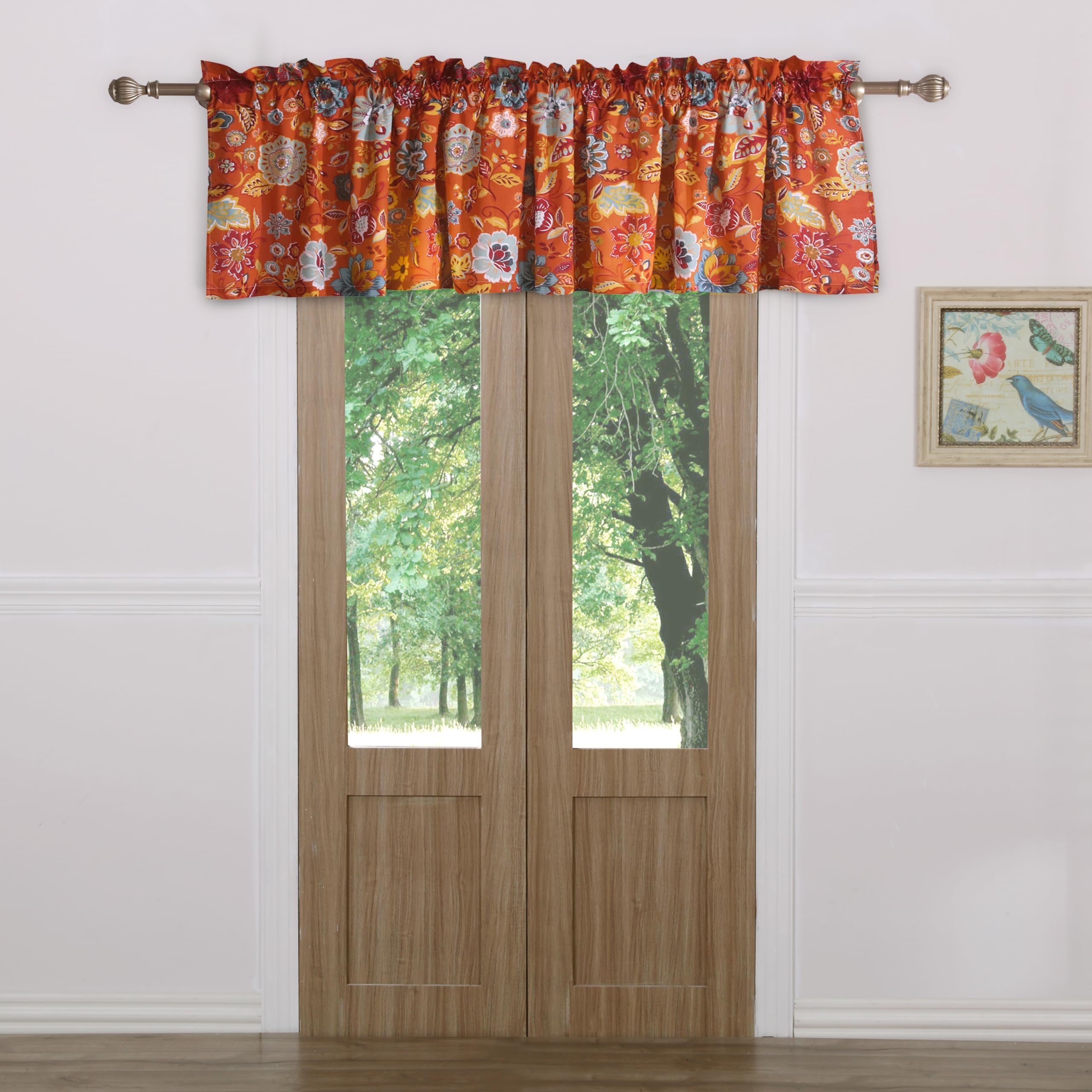 Greenland Home Astoria Semi-Sheer Window Valance - Decorative Treatment for Living Room Bedroom, or Kitchen, 84 W x 19 L, Spice - Image 2