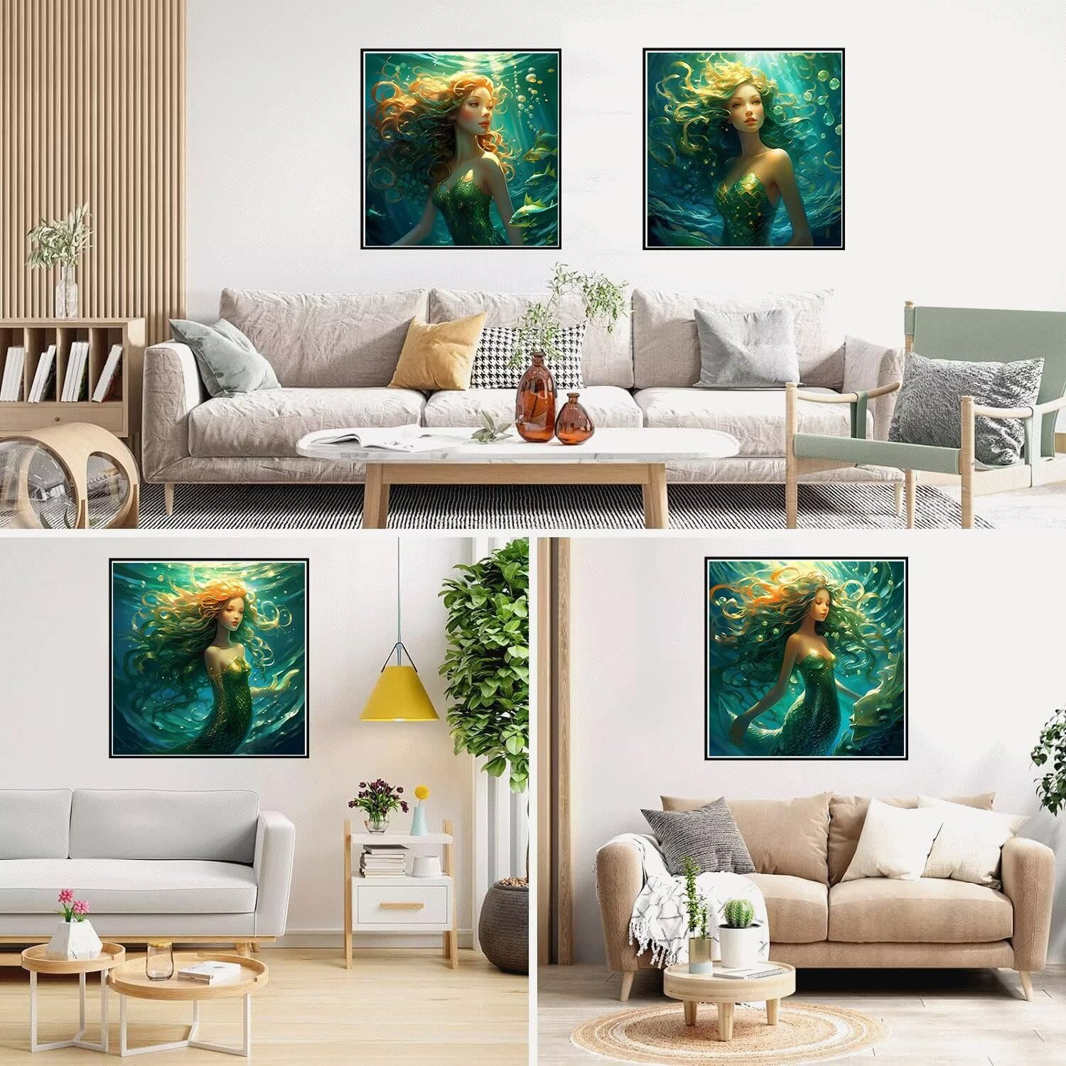 5D Diamond Painting Meerjungfrau – 60x80 Cm, Abstraktes Diamantgemälde, DIY Bastelset Für Erwachsene & Anfänger – Inkl. Werkzeug & 30% Extra-Diamanten – Deko & Geschenk