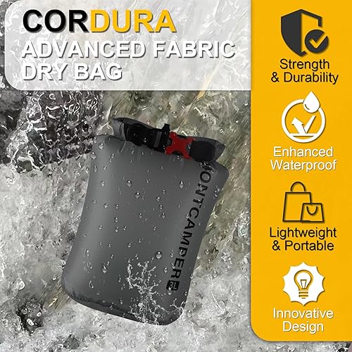 Miniatura 2 de CORDURA Bolsa seca impermeable de nailon mejorada, duradera y portátil, bolsa de almacenamiento impermeable con cierre superior enrollable, ideal
