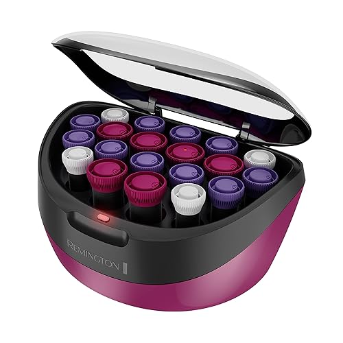 Remington Ionic Conditioning Hair Setter, 20 Velvet Hair Rollers, 6 Large (1¼”), 10 Medium (1"), 4 Small (¾”), Blowout Style Hair Curlers - pink - 1 Count (Pack of 1)