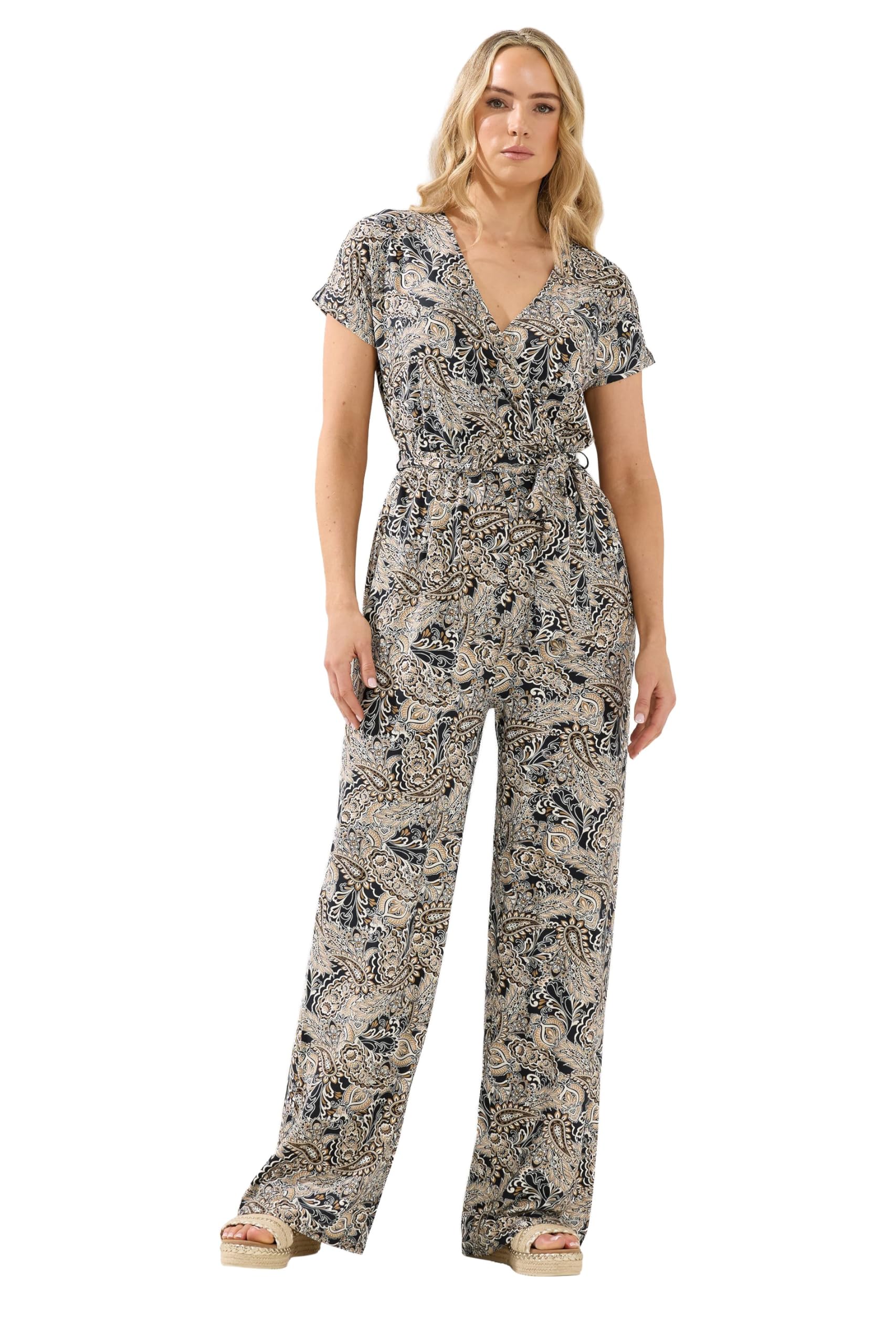 Long Tall Sally - Lts Tall Paisley Wrap Jumpsuit - Women's