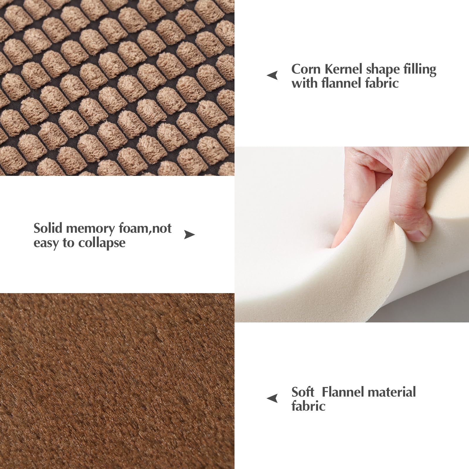 BVAGSS Cuscino per Cane Reversibile, Ultra Morbido Materassino Lavabile, Ortopedico Letto per cani Cuscino Cane Memory Foam Suave y Cálido XH079 (76x50x4cm,Brown)