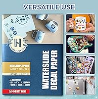 Vista 5 de Hayes Waterslide - Papel de calcomanía deslizable para impresoras de inyección de tinta 10 hojas transparentes A4 (8.25x11.7") Secado rápido