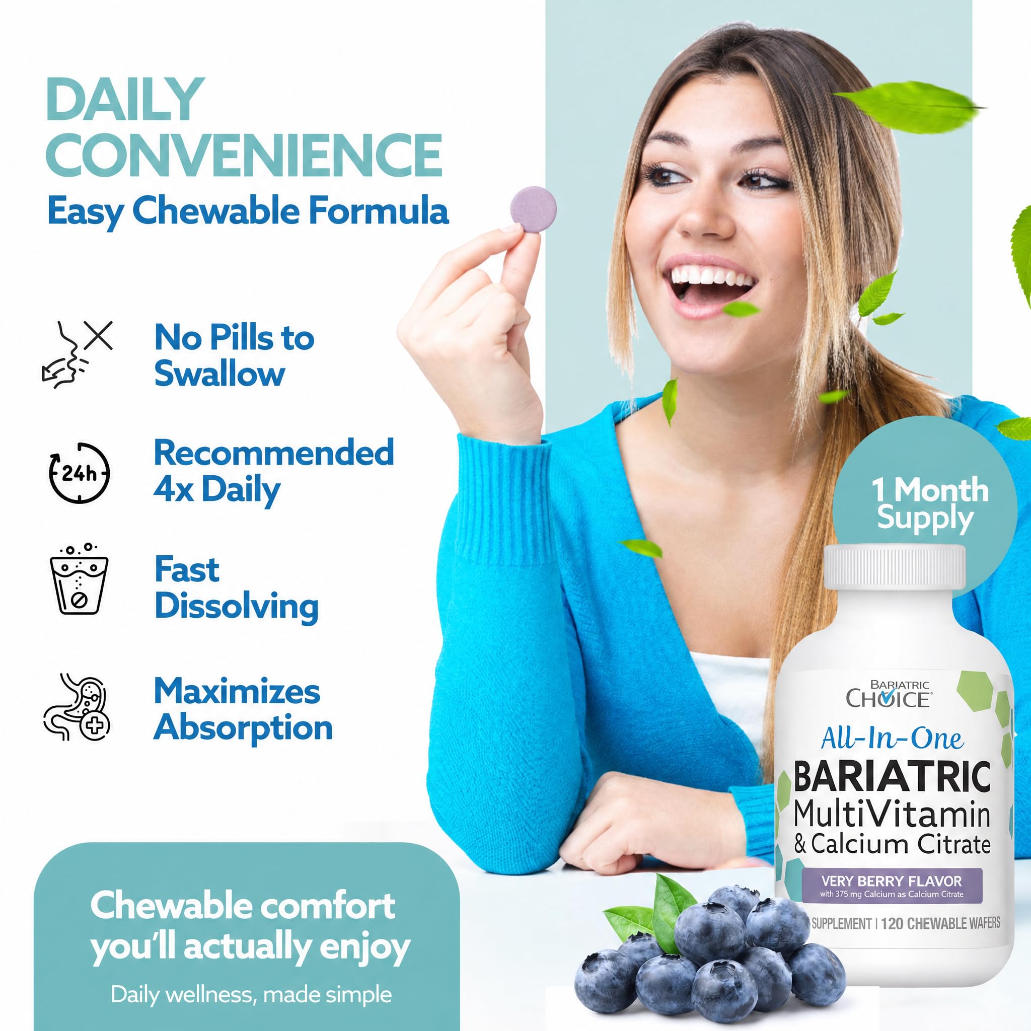 Bariatric Choice All-in-One Chewable Multivitamin + Iron & Calcium (30-Day) — Amazon image 2