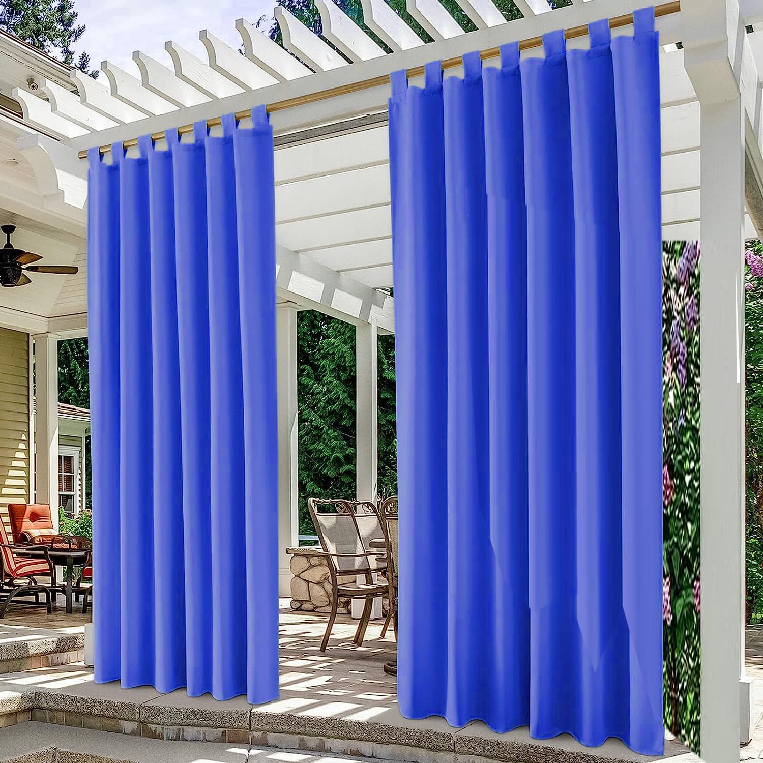 Waterproof Outdoor Curtains - Grey, 4.5x7 Feet (Pack of 2) -5 Waterproof Outdoor Curtains - Grey, 4.5x7 Feet (Pack of 2) -5