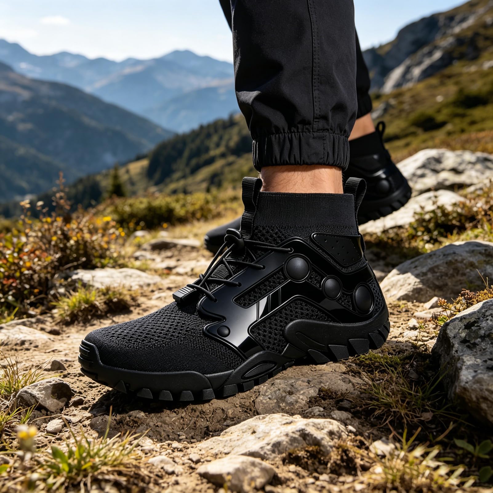 ANUFER Hommes Respirant Baskets Montantes en Plein Air Chaussures De Randonnée Antidérapant Léger Cheville Bottes De Randonnée