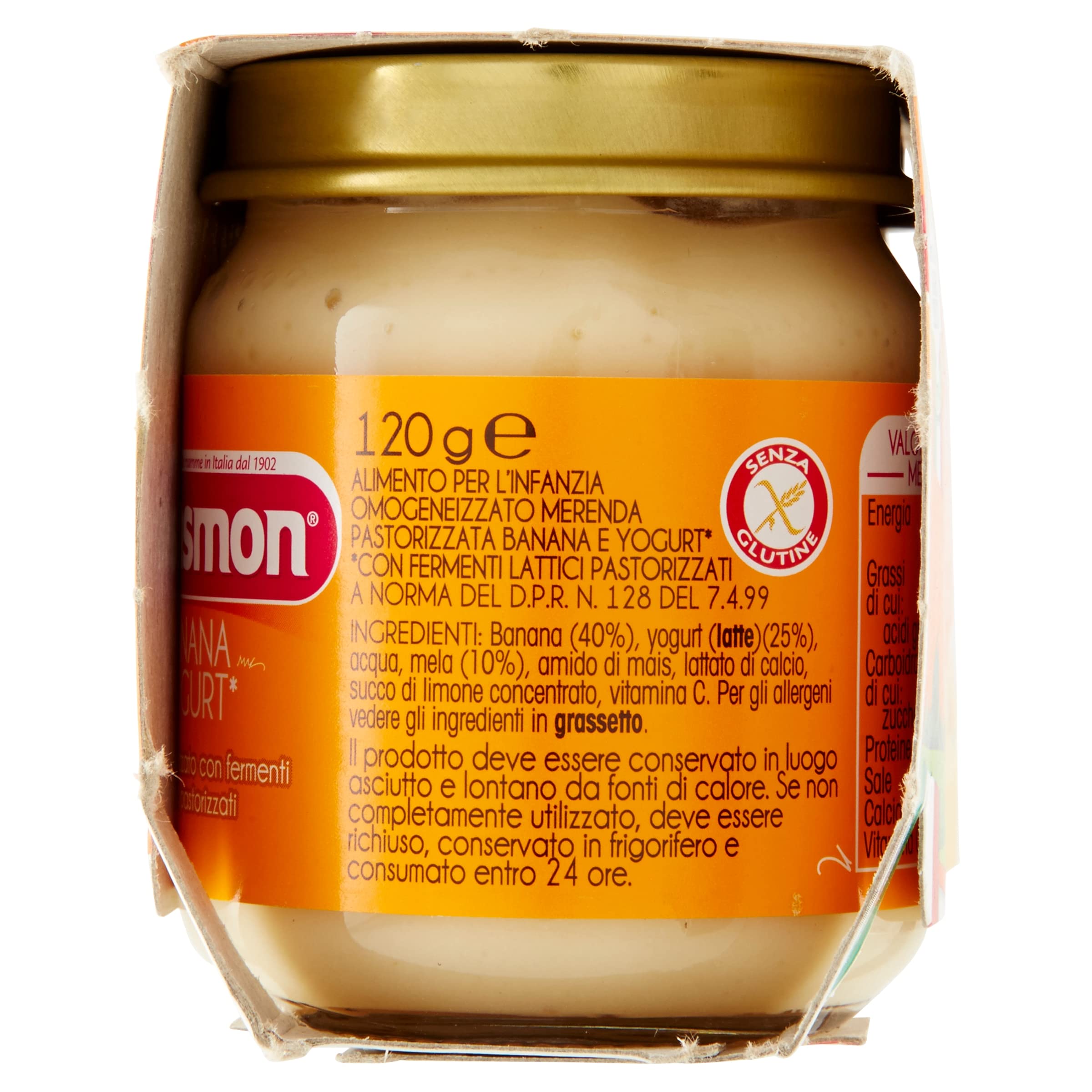 Plasmon Omogeneizzato Banana e Yogurt 2x120g (12 Confezioni)