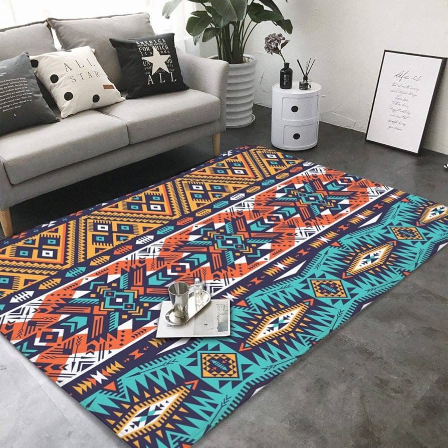 Amazon｜カーペット インディアン ネイティブアメリカン 民族柄