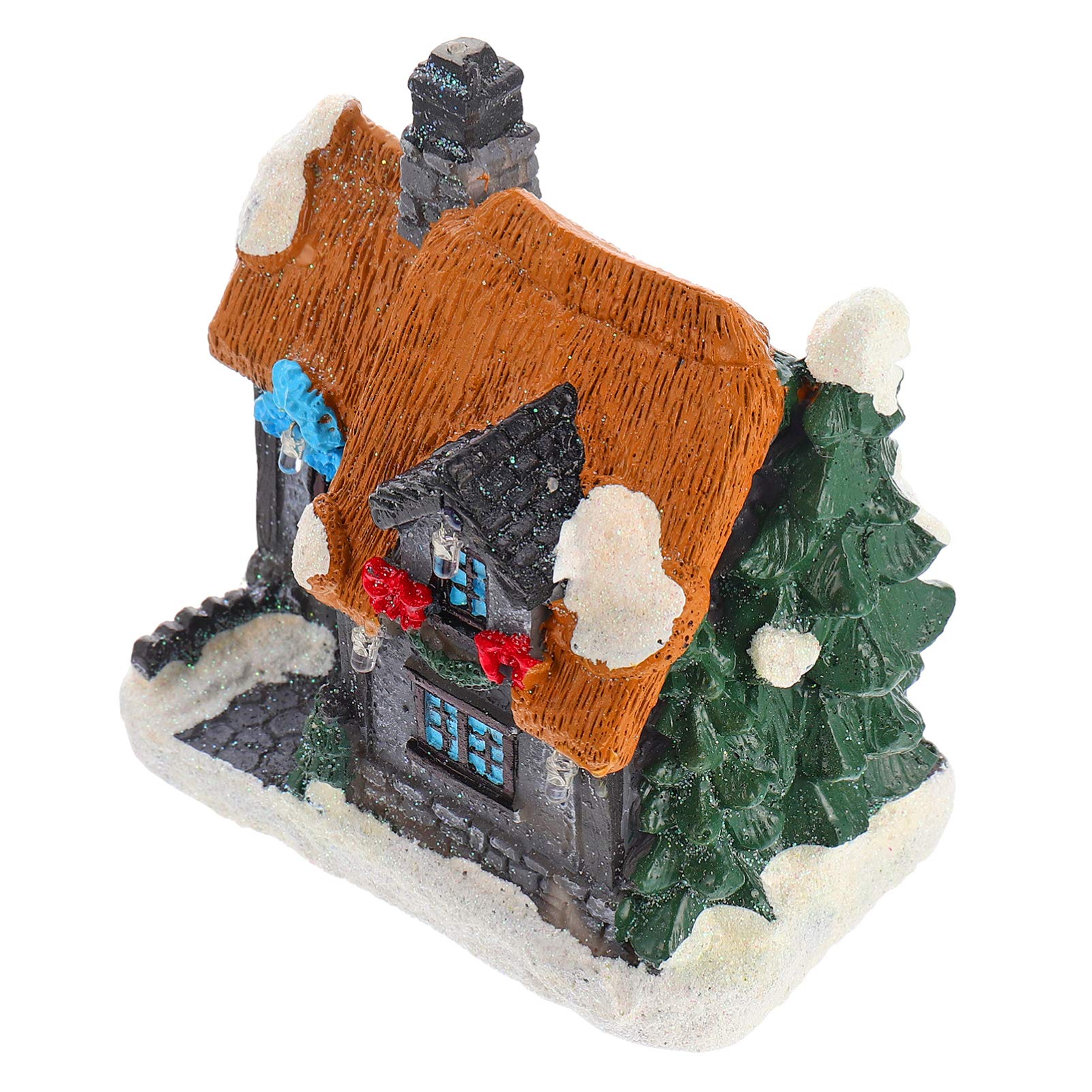 Toyvian 1pc Christmas Village House Mini Chalet Luminous House for Christmas Indoor Decorations Holiday Displays (Christmas House)