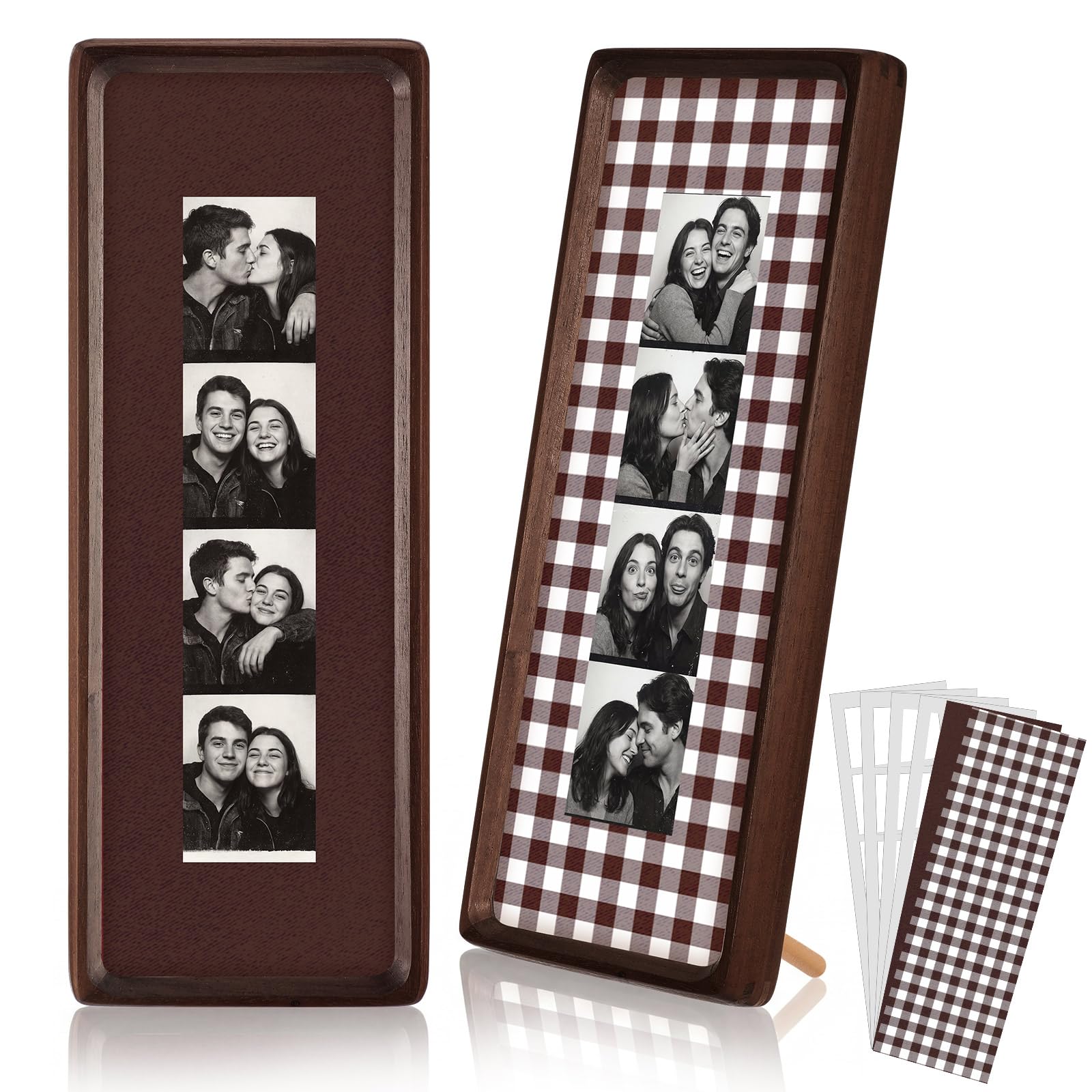 Photo 1 of Lineshading Walnut Wood Photo Strip Frames (2 Pcs)