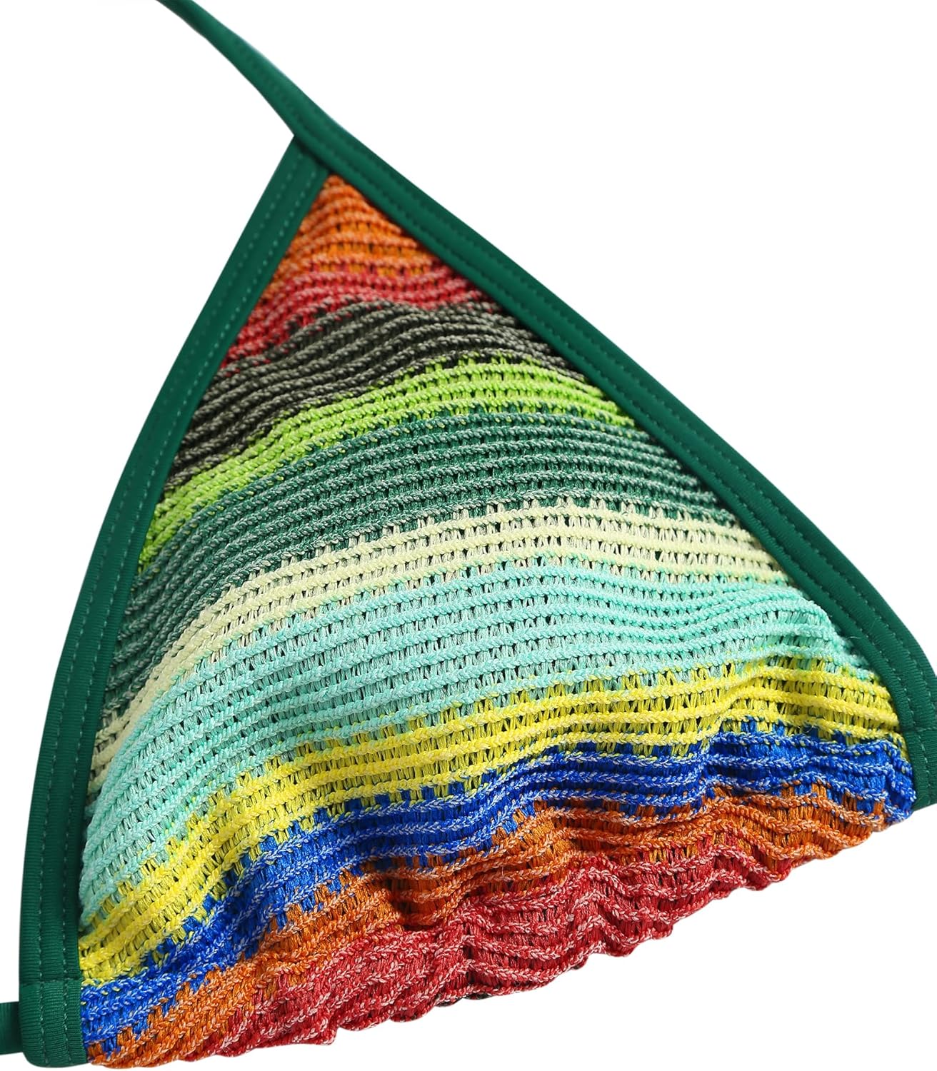 ZAFUL Women's Colorblock Stripes Triangle Halter Tied Cheeky Thong Bikini Set High Cut Two Piece Bathing Suit - Image 3