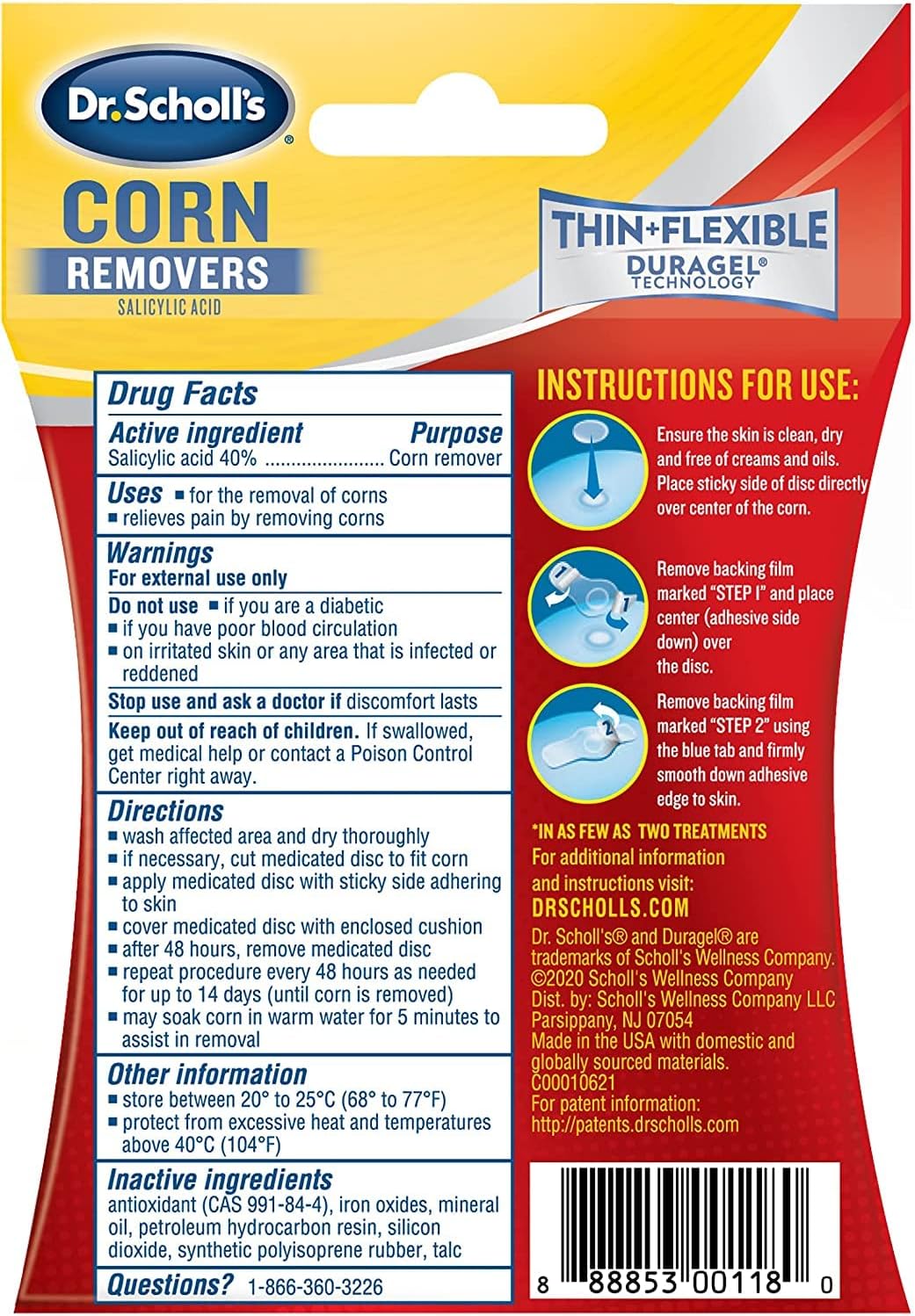 Dr. Scholl's Duragel Corn Remover 18 Count : Health & Household