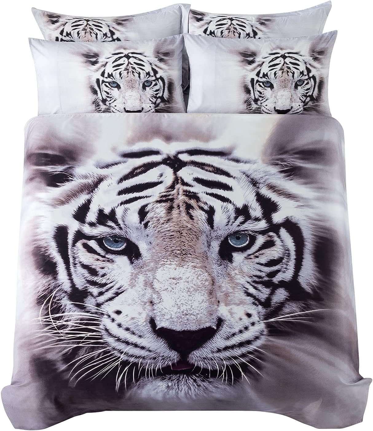 Cliab White Tiger Bedding Set Full Double Size 3D Animal