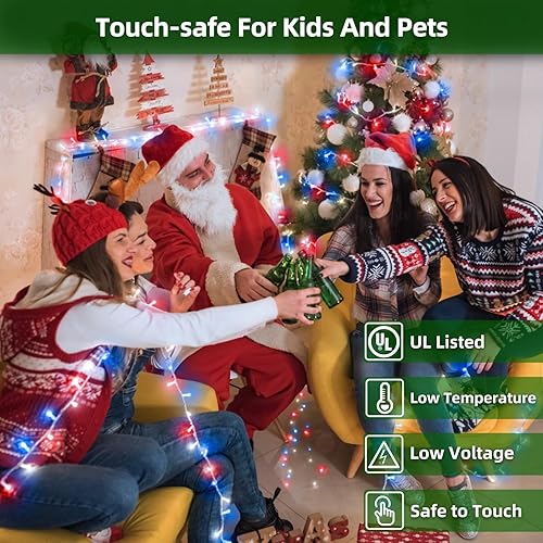 Miniatura 5 de Guirnalda de 750 luces led de Navidad de 240 pies, 12 modos de iluminación, memoria de temporizador, para árbol de Navidad, interiores y exteriores,