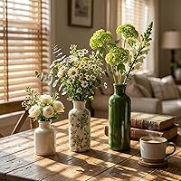 Vista 34 de Juego de jarrones de cerámica, jarrones de flores para decoración del hogar, decoración moderna de granja, centros de mesa de sala de estar, cocina