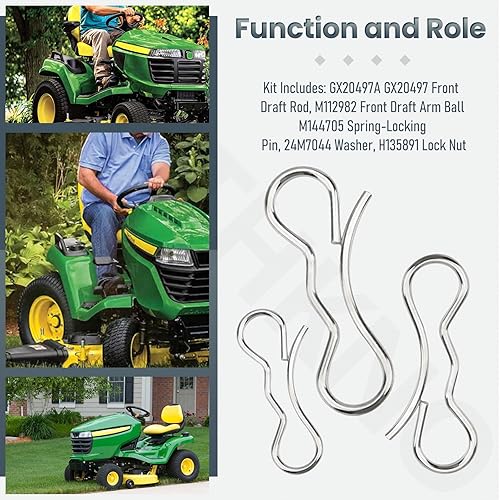 Miniatura 4 de GX20497 Kit de brazo delantero compatible con John Deere GX20497A M112982 H135891 24M7044, para brazo de elevación de plataforma de cortacésped 102
