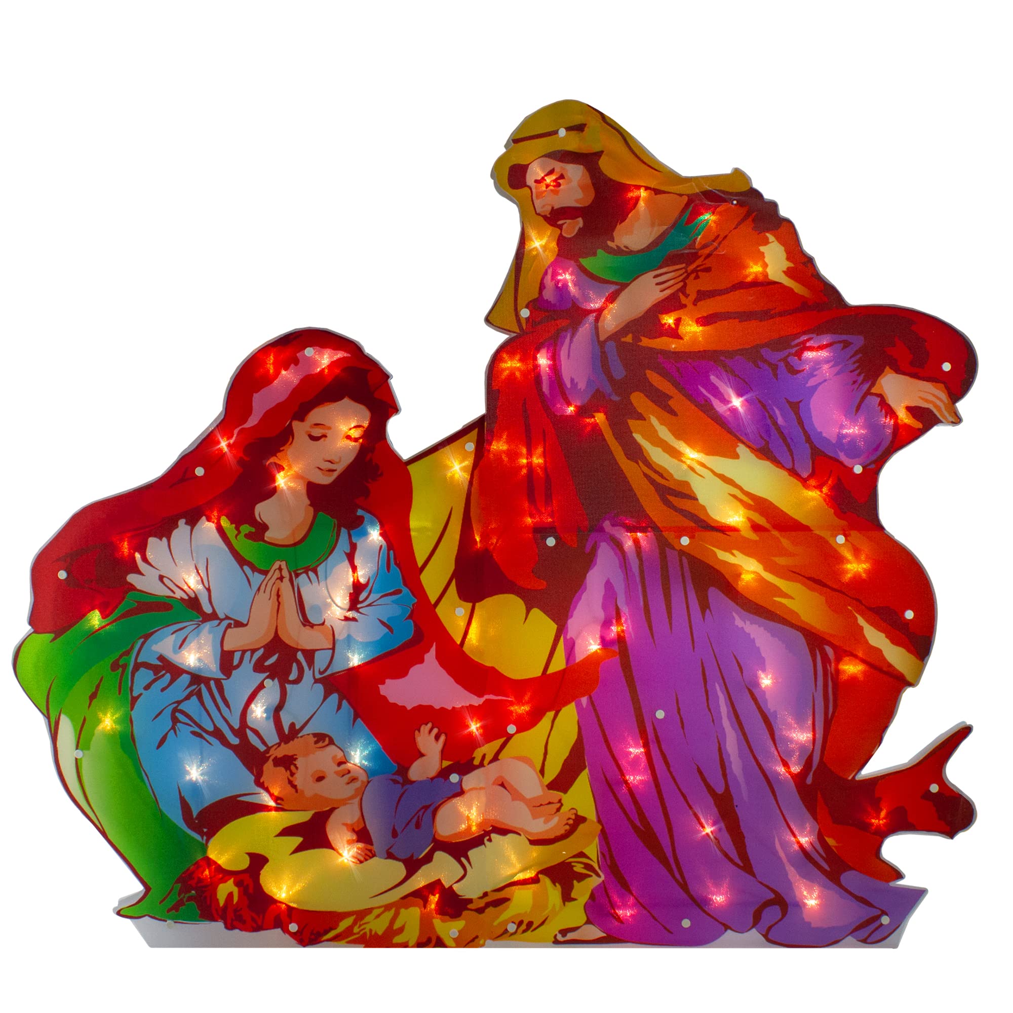Northlight Lighted Holy Family Nativity Scene Christmas Outdoor Decoration, 38