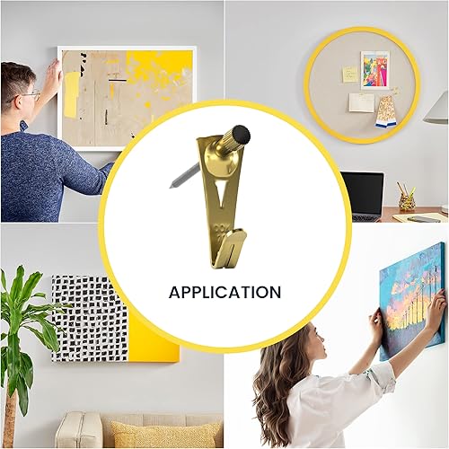 Miniatura 5 de OOK 50615 Perchas profesionales para fotos, colgadores de arte, acolchados, latón, ganchos reutilizables, 20 libras (15 juegos)