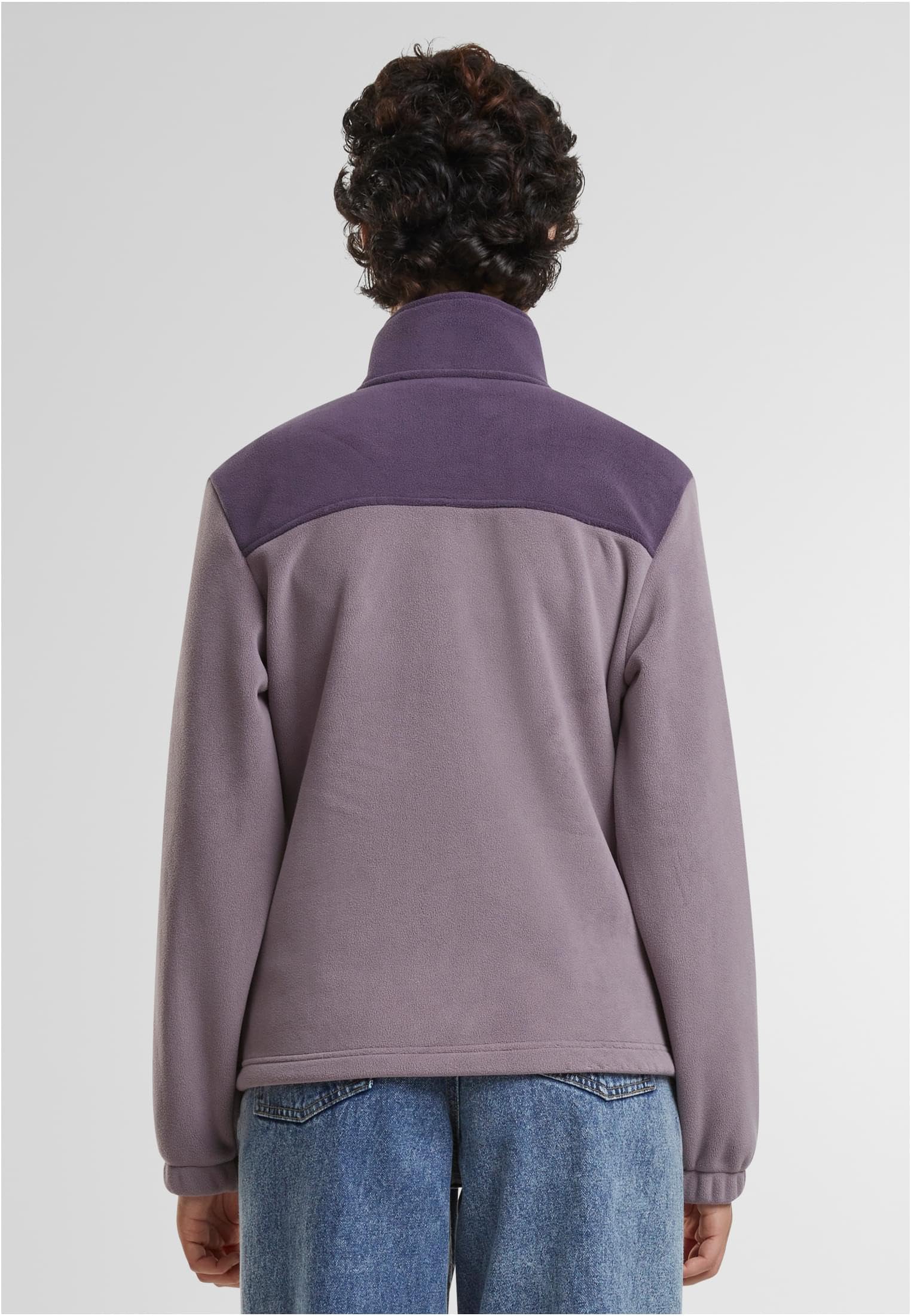 Urban Classics Damska kurtka przejściowa, podwójna kurtka polarowa, dwutonowa kurtka polarowa z wysokim kołnierzem, krój Regular Fit, purplenight/fadedpurple, XS
